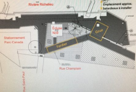 Travaux de Parcs Canada à l’écluse