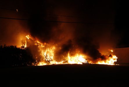 Une maison détruite par les flammes à Saint-Blaise