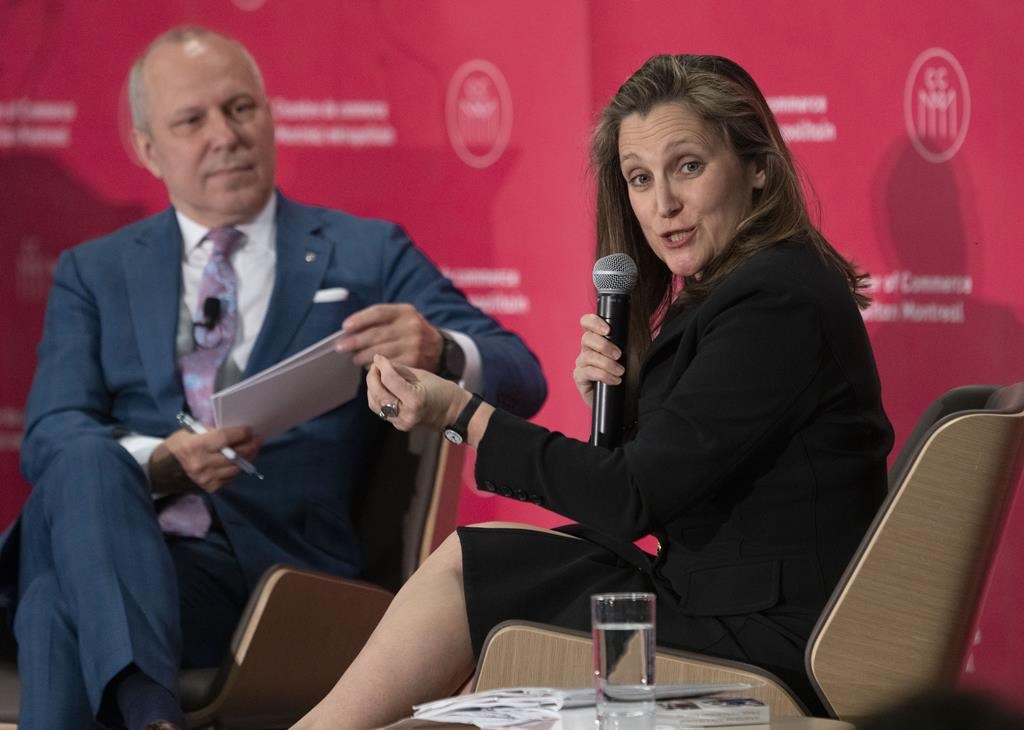 Freeland défend un budget «responsable» et porteur de «transition énergétique»