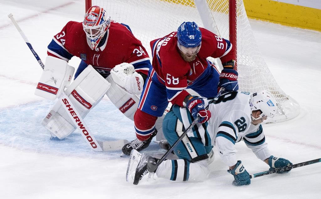 Kahkonen effectue 28 arrêts et les Sharks battent le Canadien 4-0