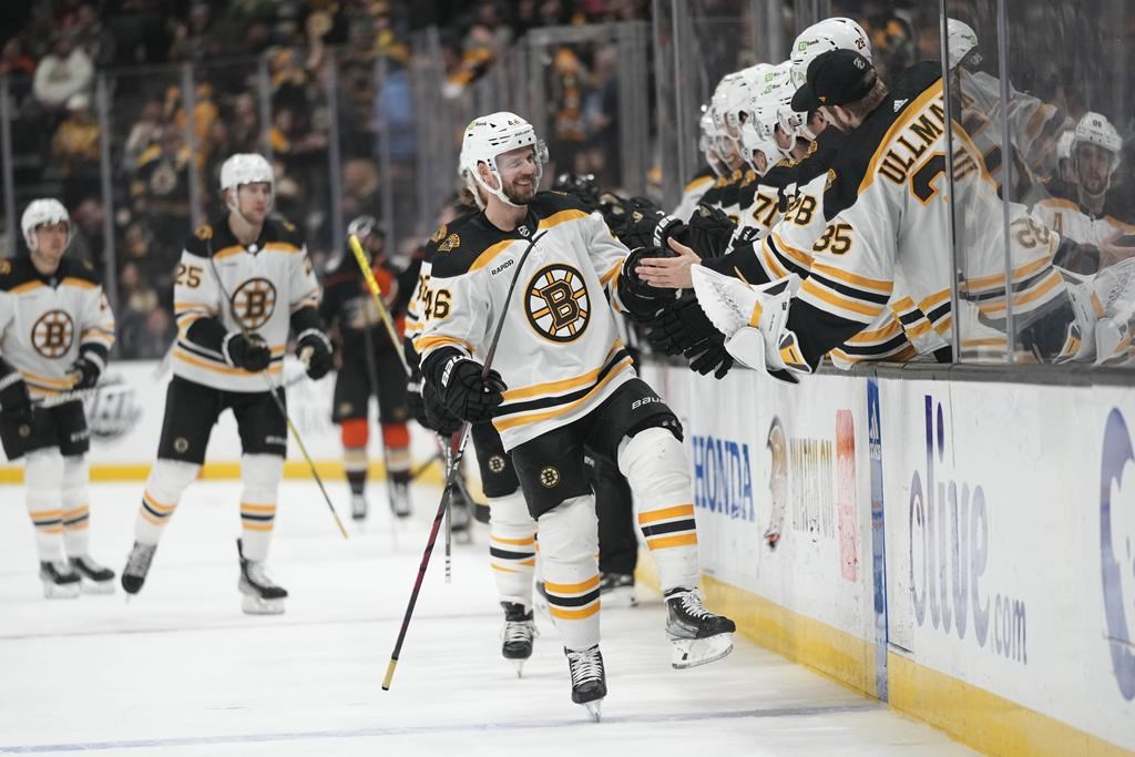 Pastrnak marque un tour du chapeau et les Bruins étrillent les Ducks 7-1