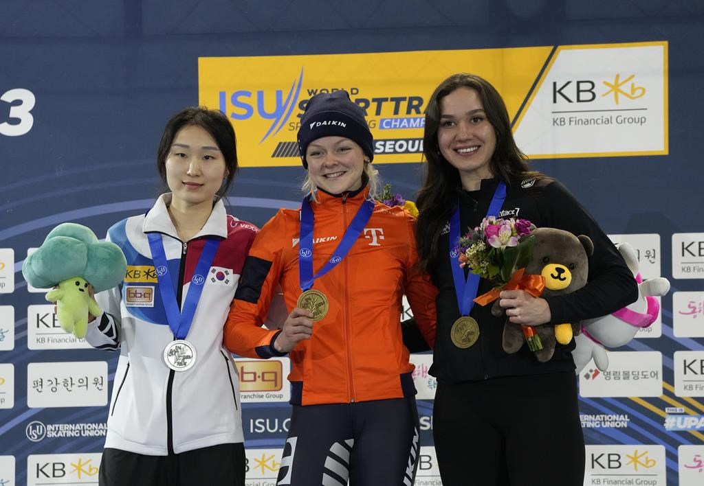 Patinage de vitesse courte piste: trois médailles de bronze pour le Canada à Séoul