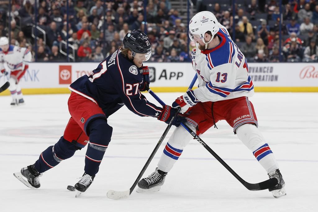 Jeu blanc de Shesterkin et les Rangers battent les Blue Jackets 4-0