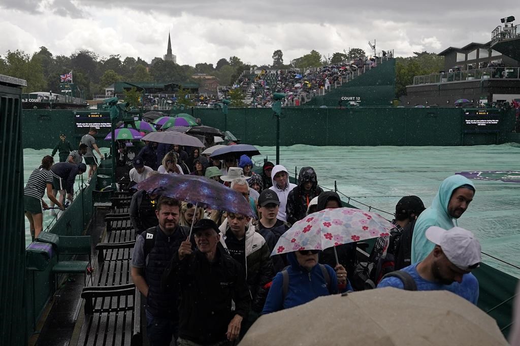 La pluie et des militants écologistes perturbent l’action au tournoi de Wimbledon