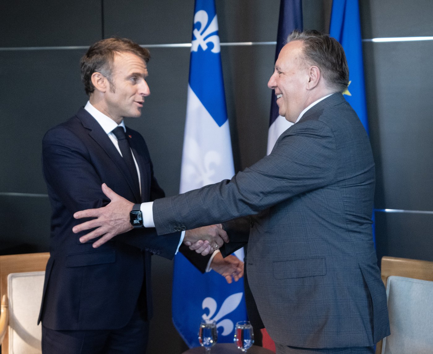 François Legault a rencontré le président français à Montréal